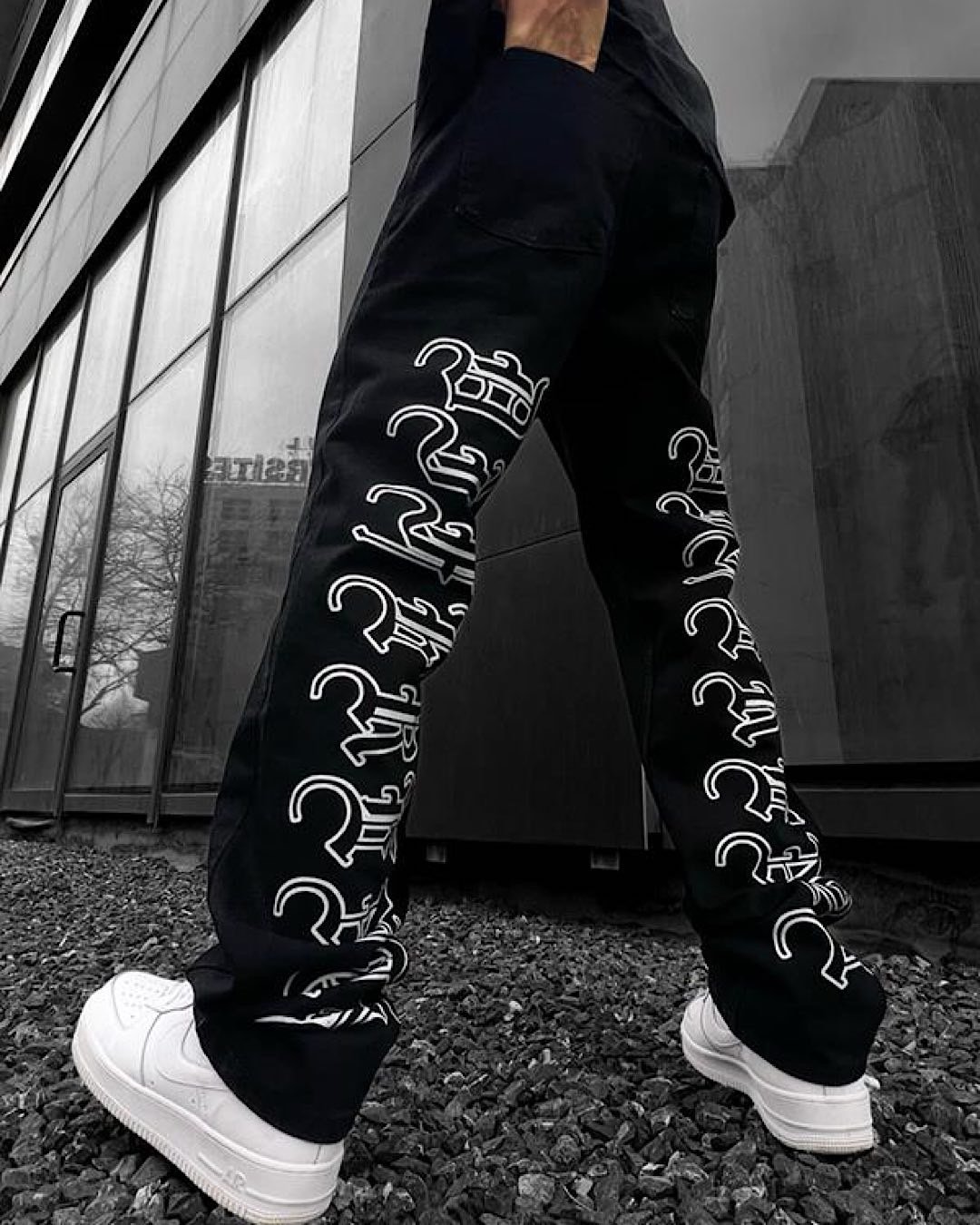 1993# Chrome Hearts Straight Baggy Jeans  Black