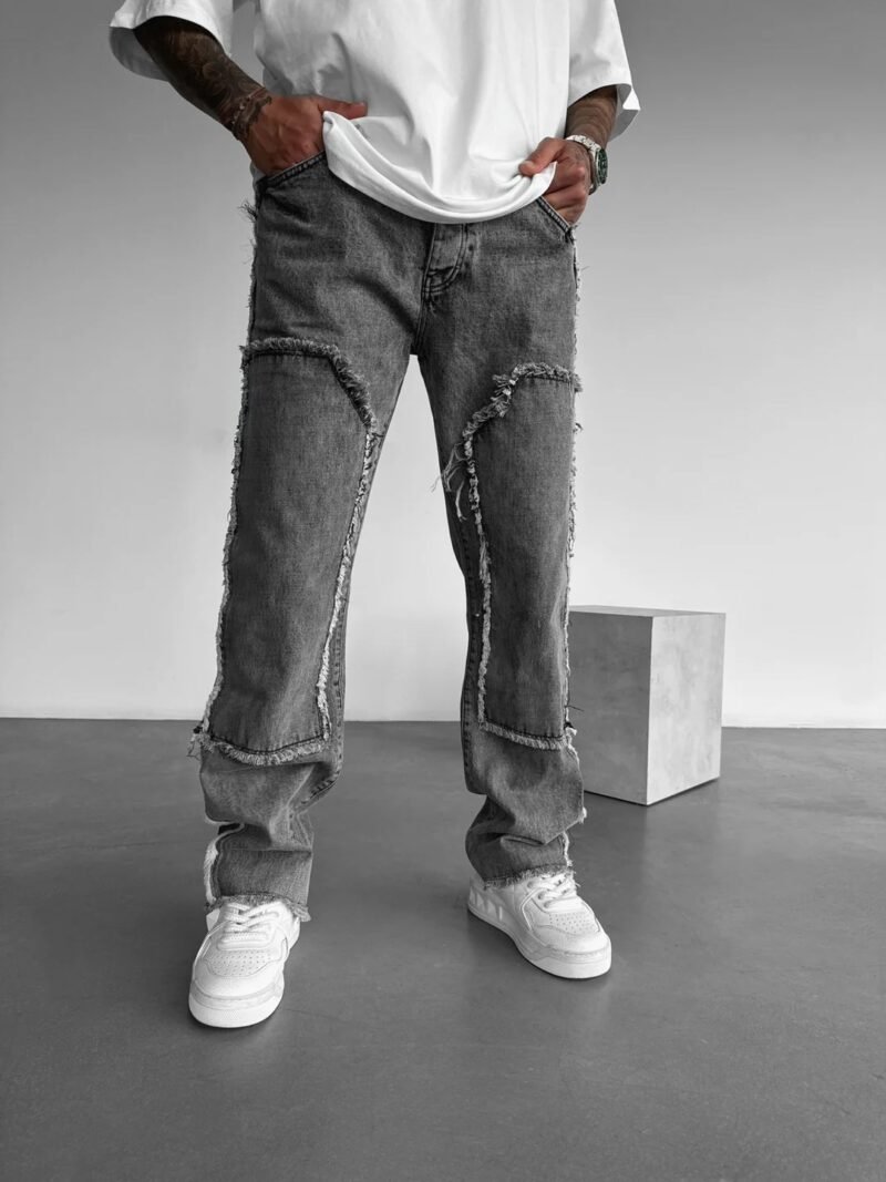 MAFIA GREY DETAIL BAGGY JEANS - Image 2