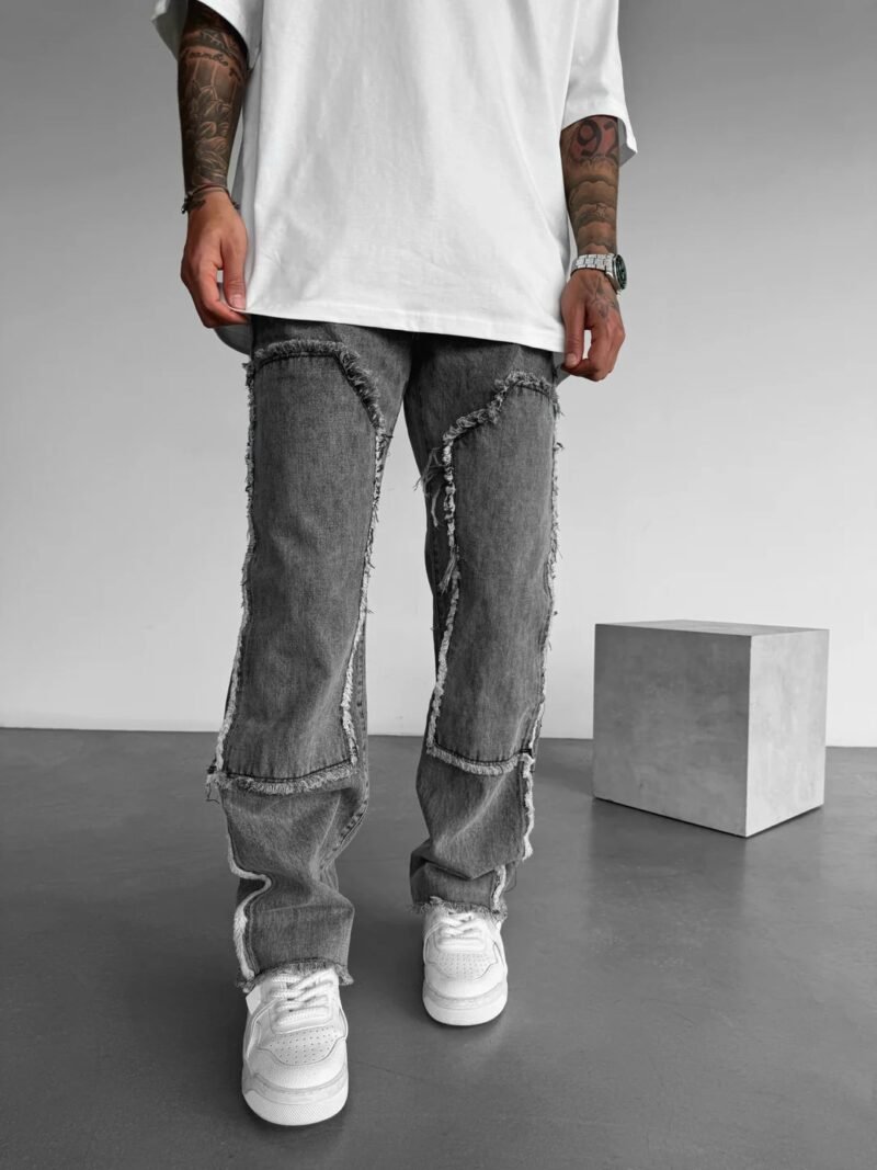 MAFIA GREY DETAIL BAGGY JEANS - Image 3