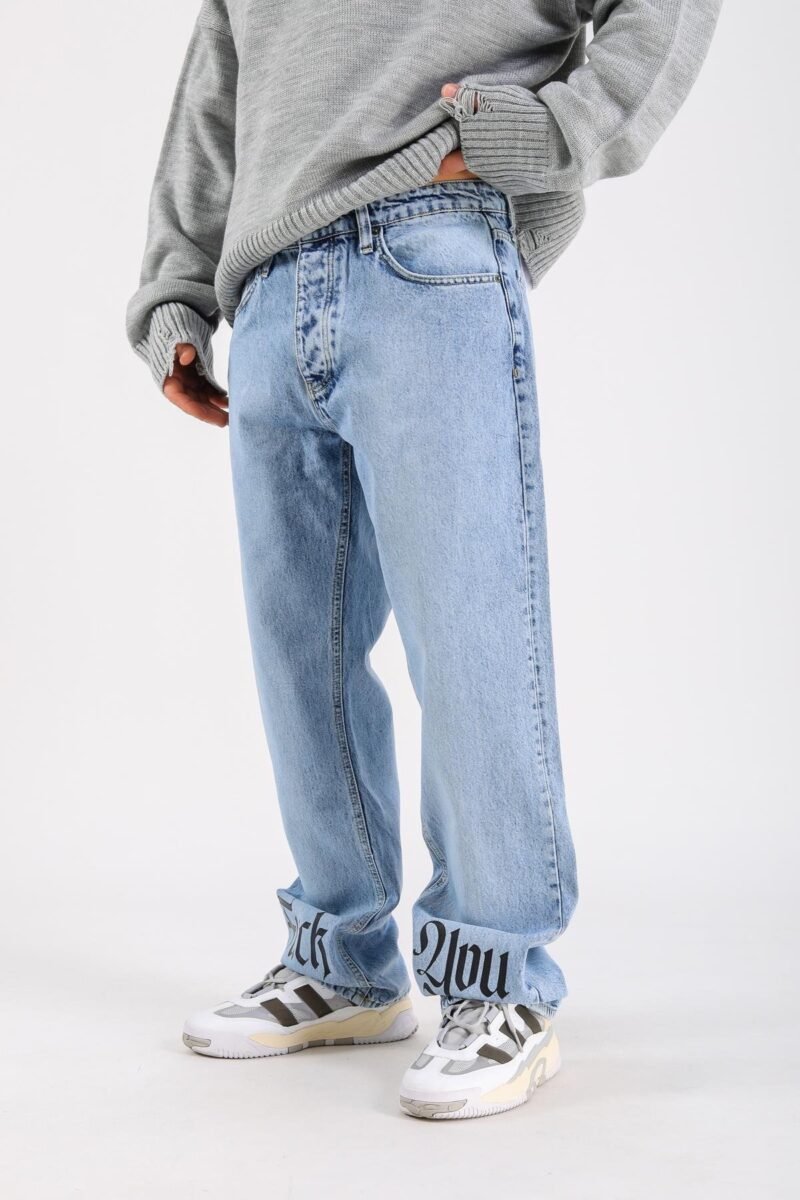 MAFIA F YOU BLUE BAGGY JEANS - Image 6