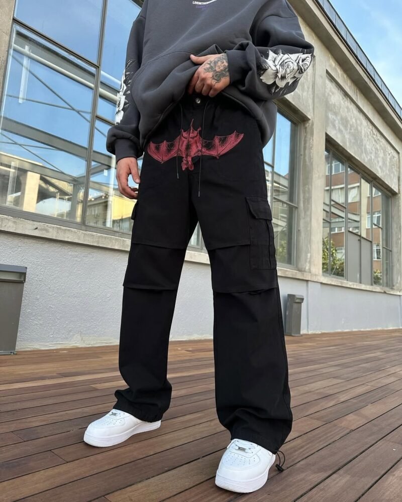 DF AUTHENTIC BAT BLACK CARGO PANTS