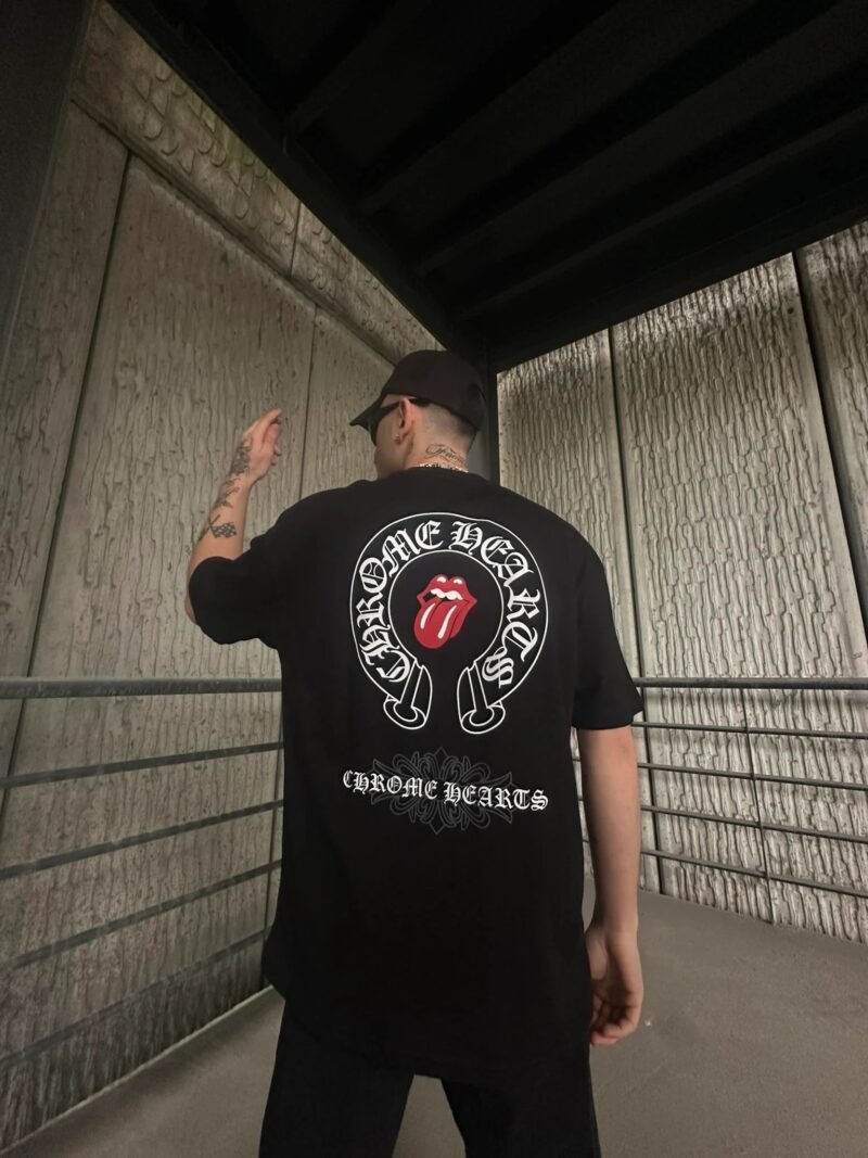 PM CHROME HEARTS OVERSIZED BLACK TSHIRT