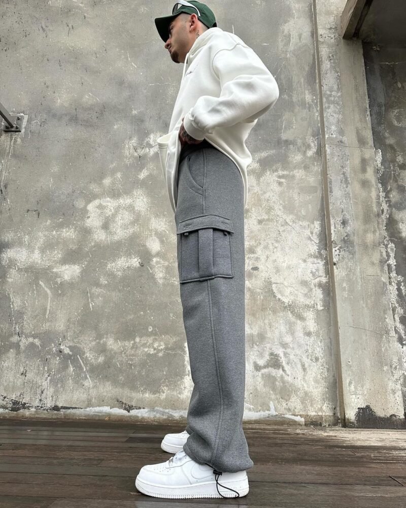 DIFRANSEL PREMIUM DARK GREY CARGO SWEATPANTS - Image 5
