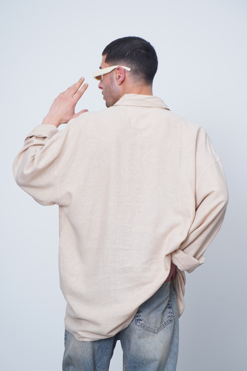 CATCH AUTHENTIC BEIGE LINEN SHIRT - Image 2