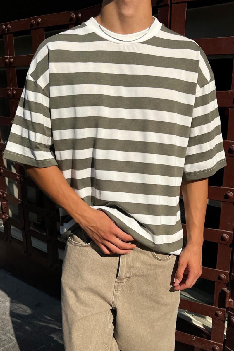 THE DAD AUTHENTIC HAKI STRIPED TSHIRT