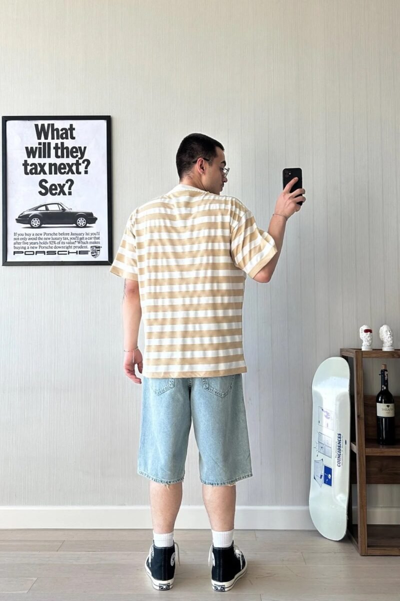 THE DAD AUTHENTIC BEIGE STRIPED TSHIRT - Image 2