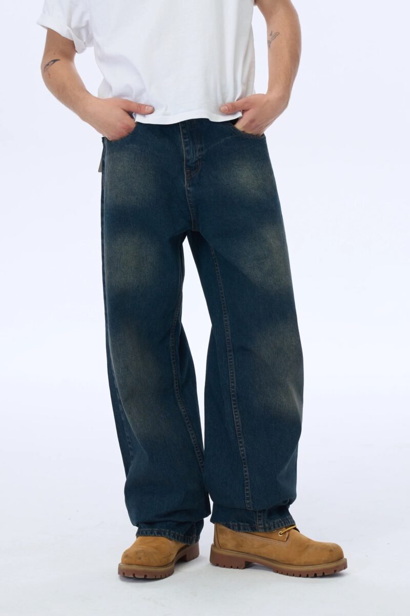 PORTO PREMIUM DARK BLUE BAGGY JEANS - Image 2