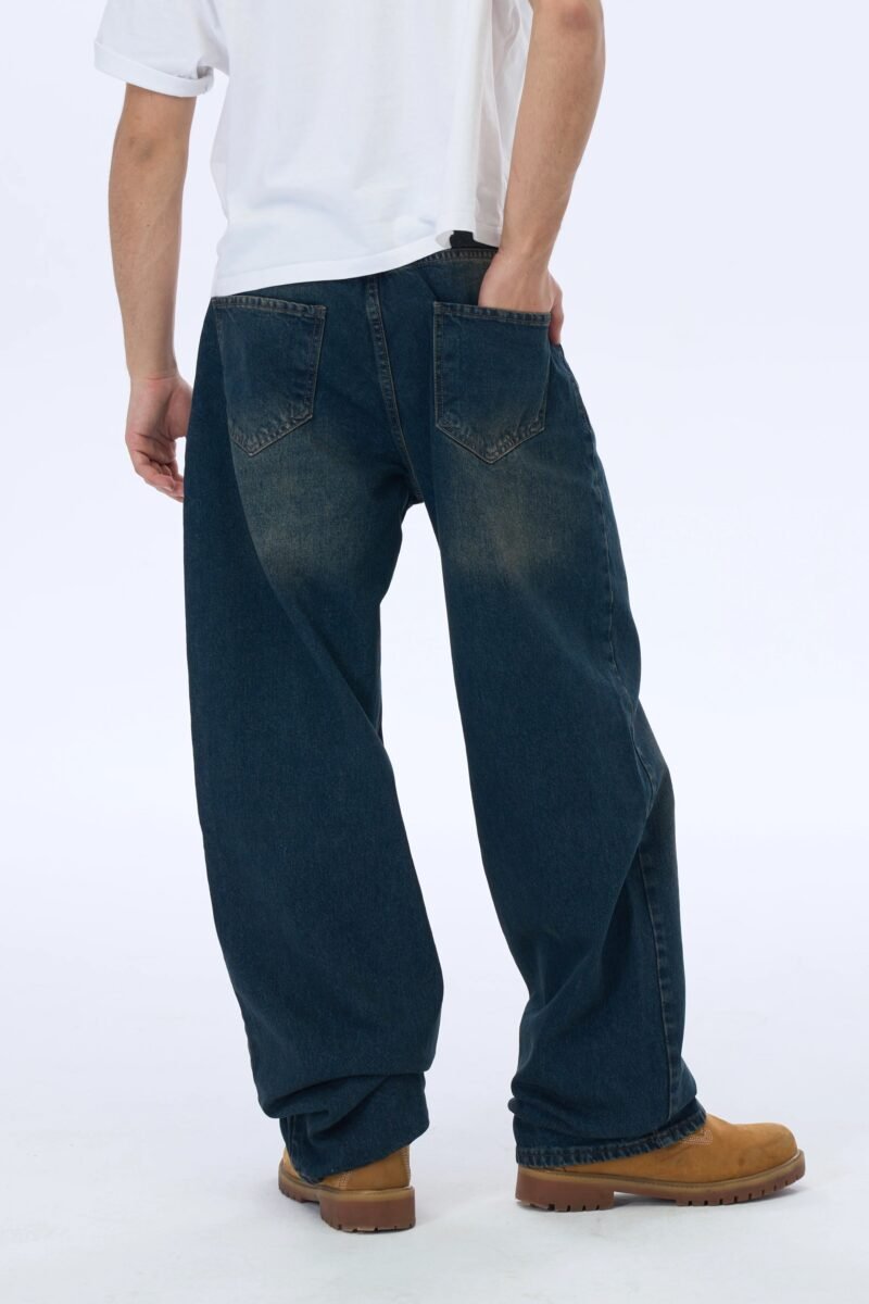 PORTO PREMIUM DARK BLUE BAGGY JEANS - Image 3