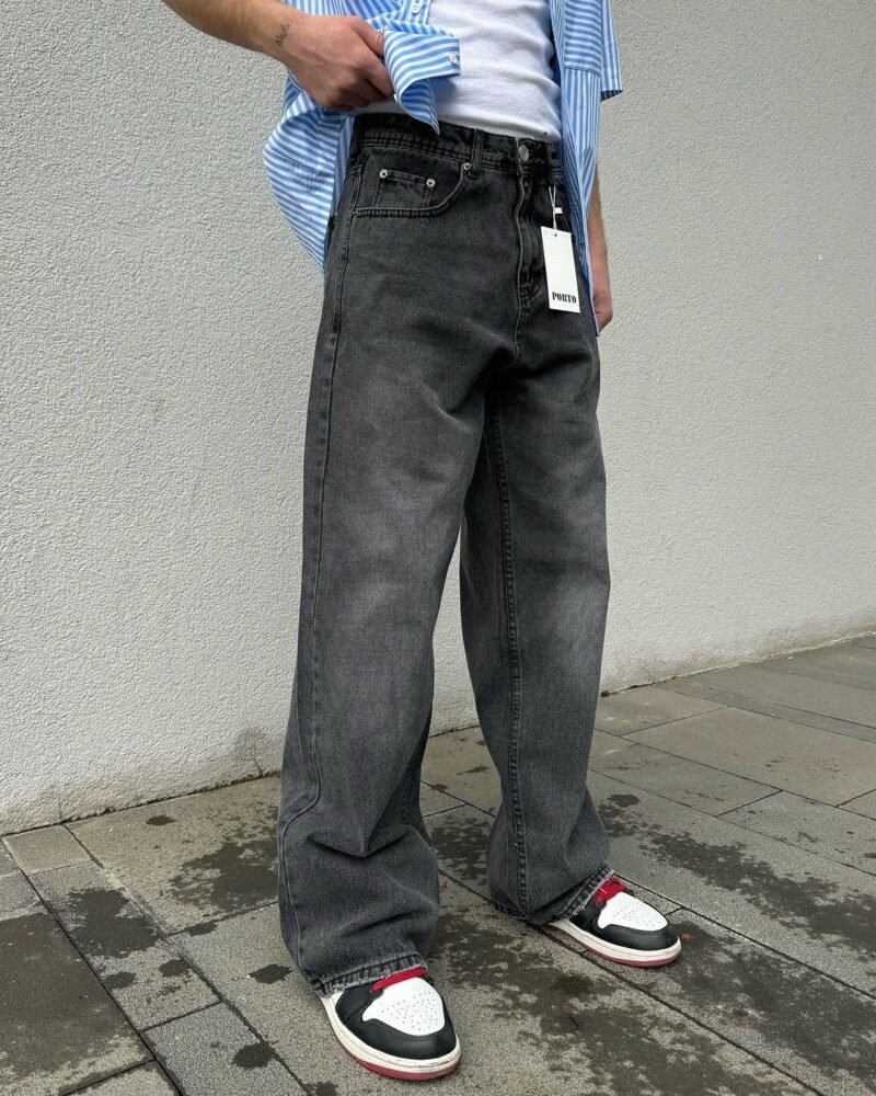PORTO PREMIUM BLACK BAGGY JEANS