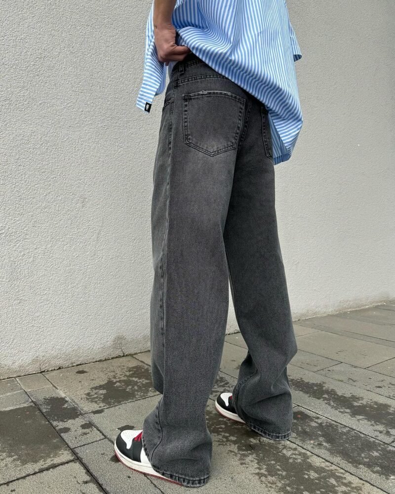 PORTO PREMIUM BLACK BAGGY JEANS - Image 2