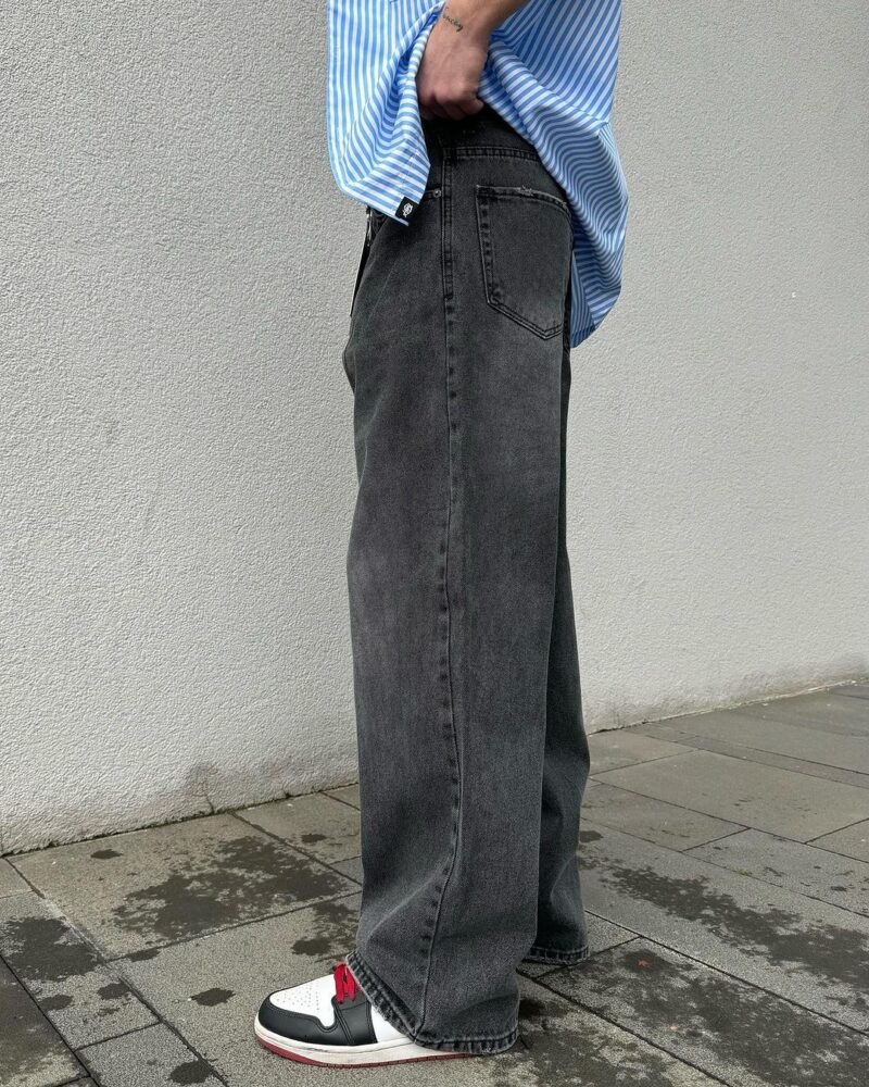 PORTO PREMIUM BLACK BAGGY JEANS - Image 3