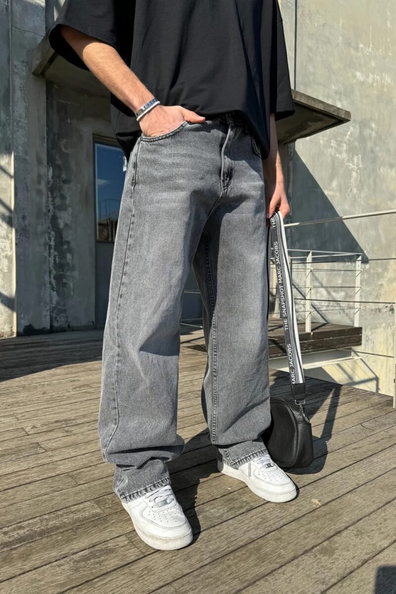 Porto Premium Grey Baggy Jeans - Image 3