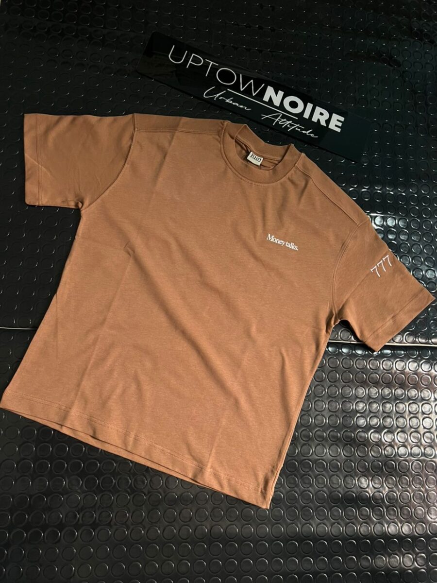 "Money Talks" Graphic T-Shirt - Mocha Brown - Image 2