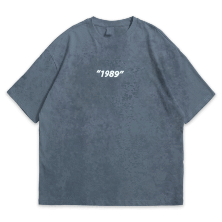 "1989" Graphic Acid Wash Oversize T-Shirt - Anthracite