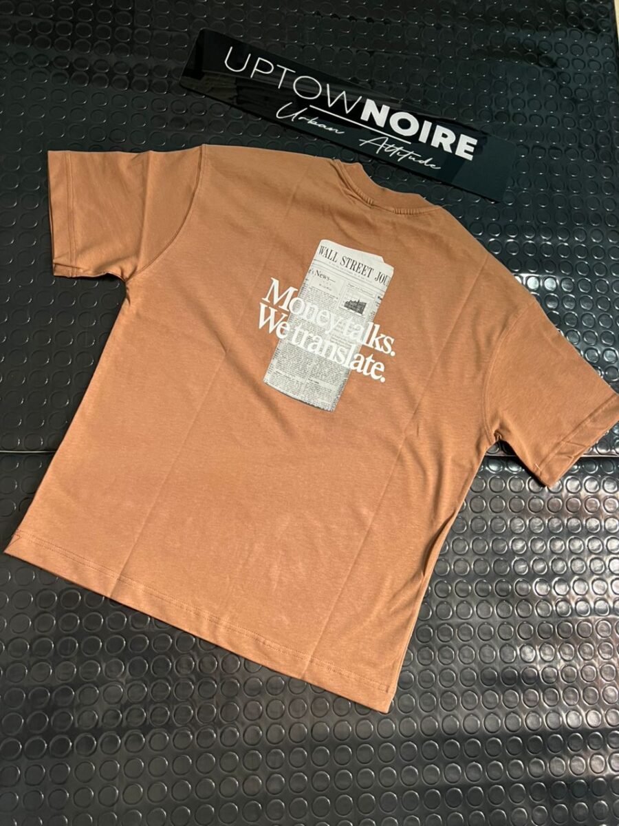 "Money Talks" Graphic T-Shirt - Mocha Brown