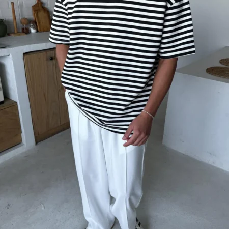 Black & White Striped Oversize T-Shirt