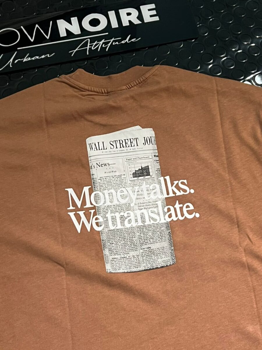 "Money Talks" Graphic T-Shirt - Mocha Brown - Image 3