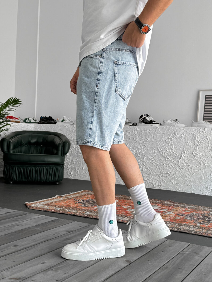 Relaxed Fit Denim Shorts - Ice Blue Wash - Image 2