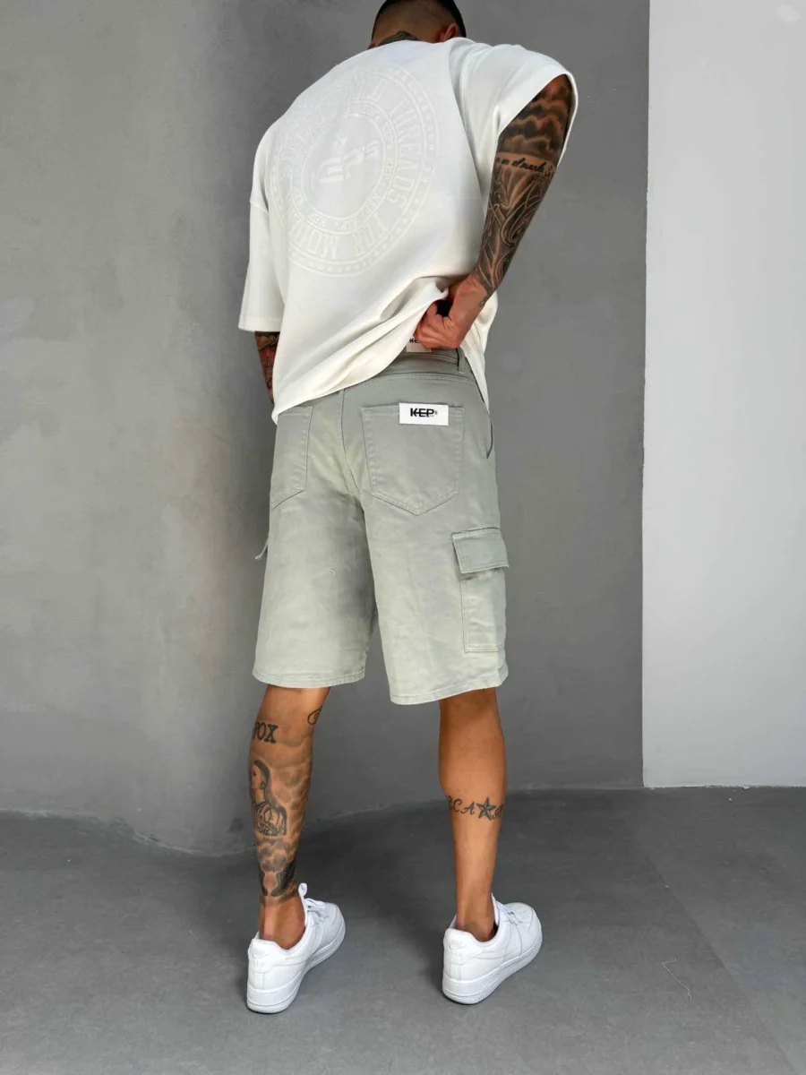 Relaxed Fit Cargo Shorts - Mint Green - Image 5