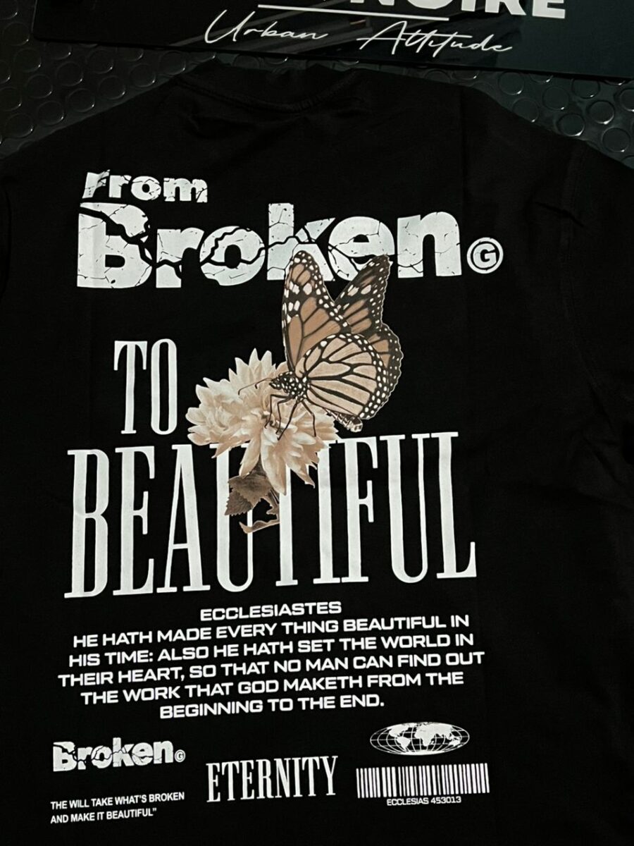 "Broken to Beautiful" Graphic T-Shirt - Black - Image 2