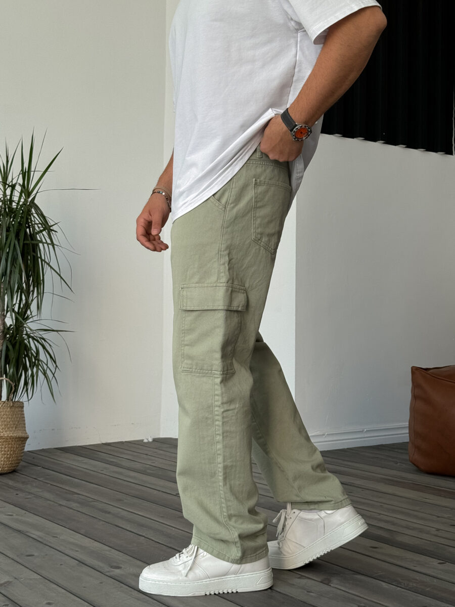 Green Cargo Pocket Baggy Jeans KE-308/360 - Image 2