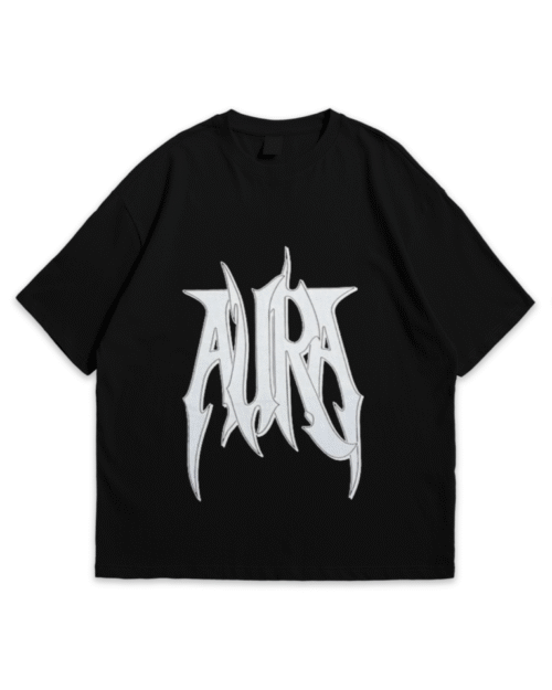 "Aura" Black Premium Oversize T-shirt.