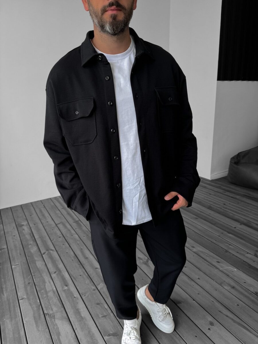 PREMIUM BLACK JACKET SHIRT - Image 3
