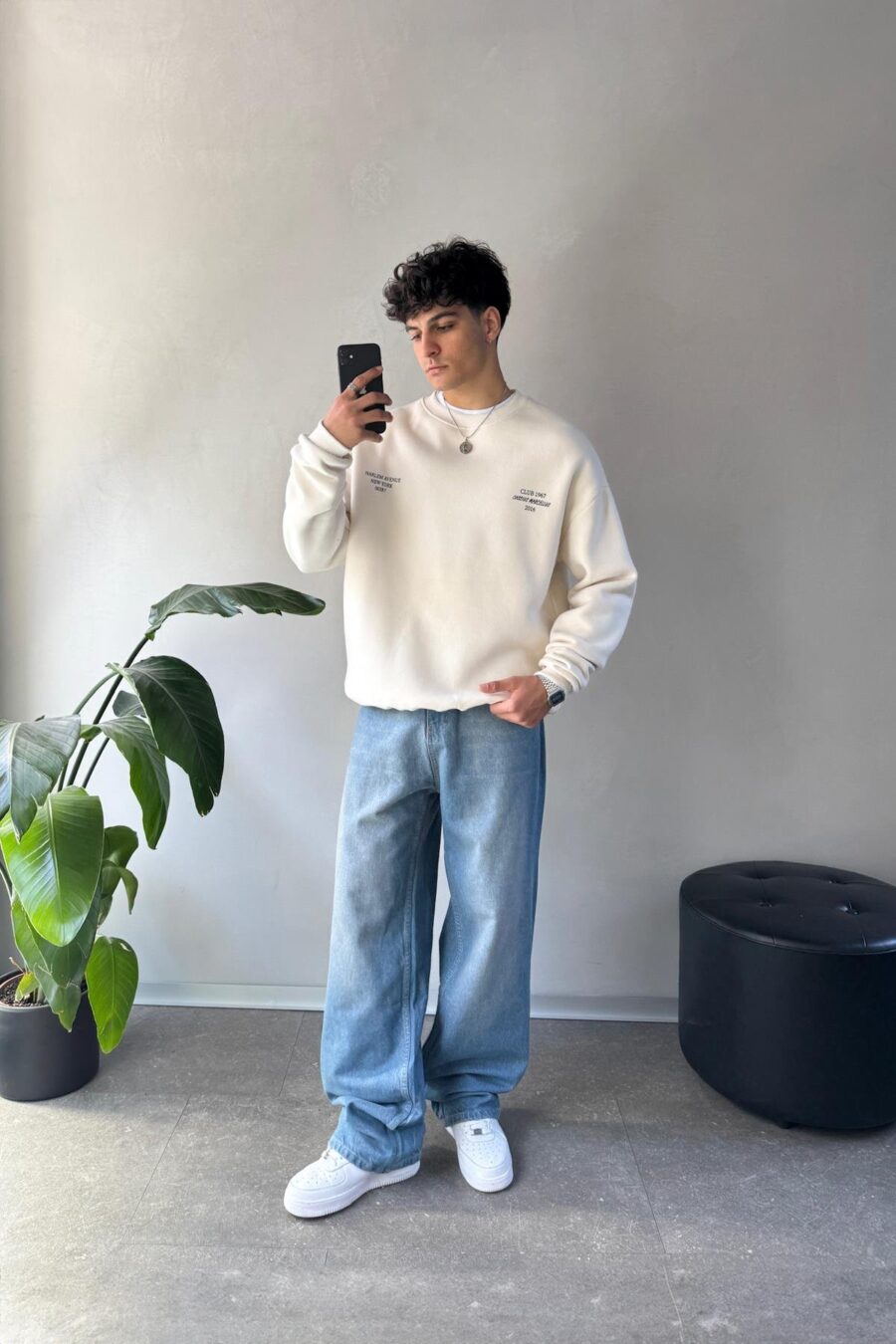 CLUB 1967 OFF-WHITE FLEECED SWEATSHIRT - Image 3