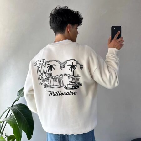 MILLIONAIRE OFF-WHITE FLEECED SWEATSHIRT