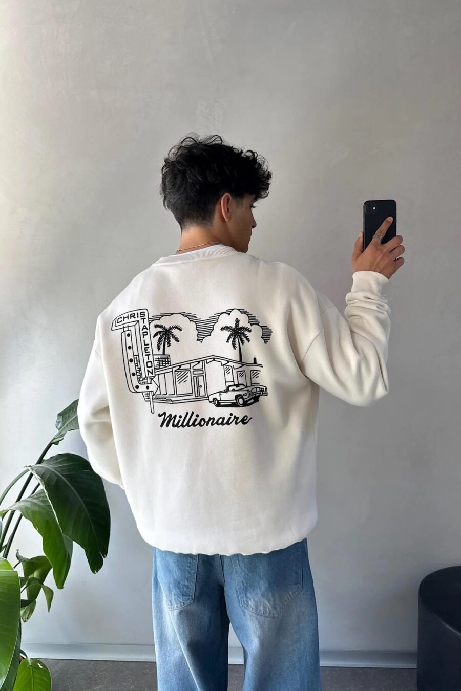 MILLIONAIRE OFF-WHITE FLEECED SWEATSHIRT