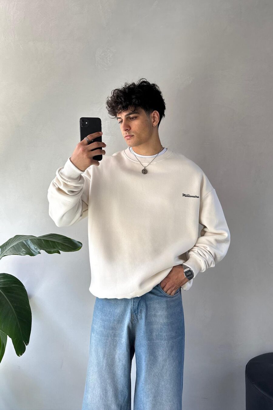 MILLIONAIRE OFF-WHITE FLEECED SWEATSHIRT - Image 2