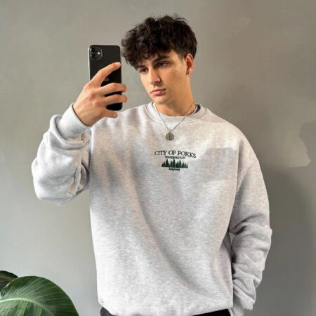 CITY OF FORKS GREY FLEECED SWEATSHIRT