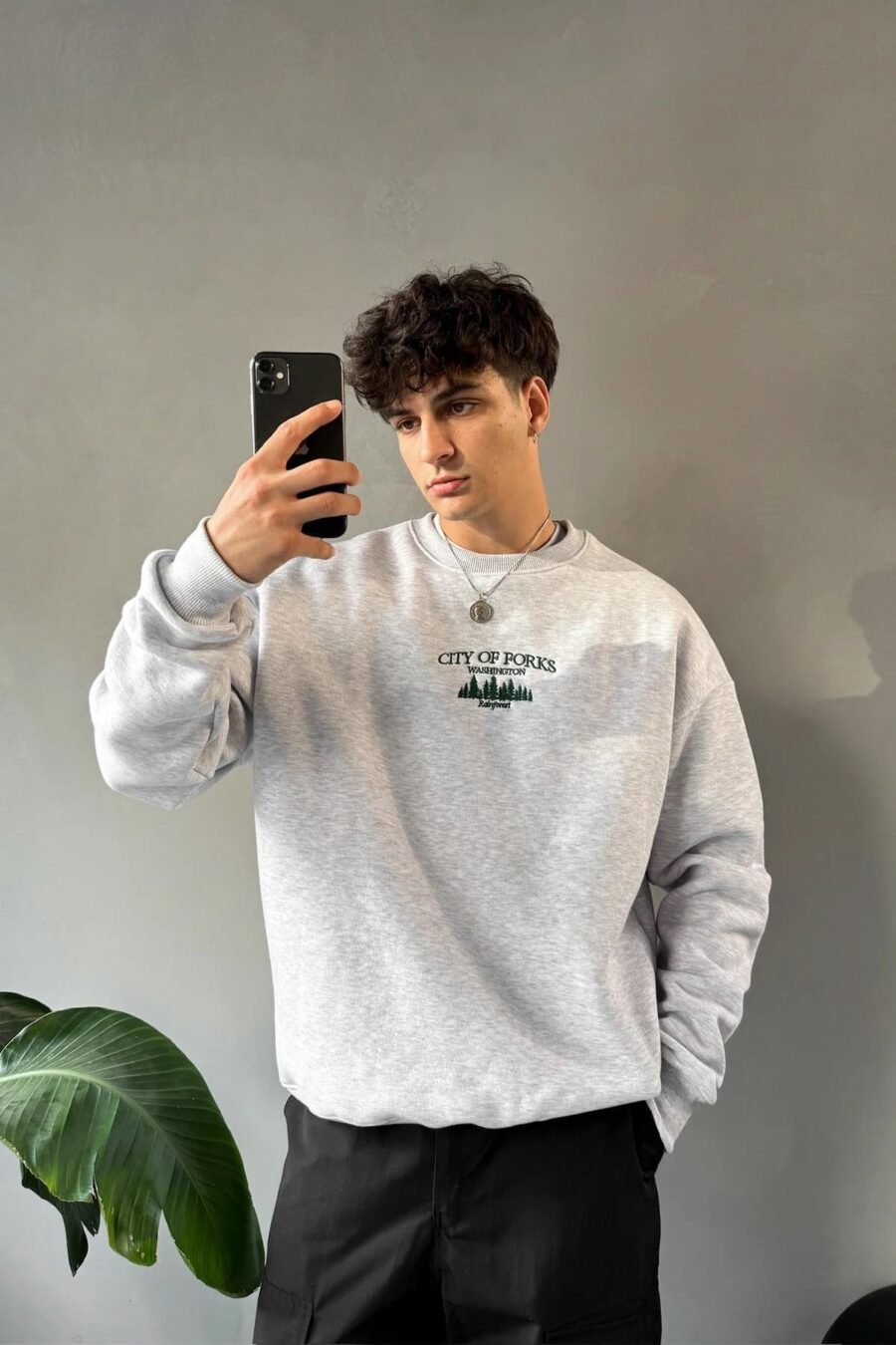 CITY OF FORKS GREY FLEECED SWEATSHIRT