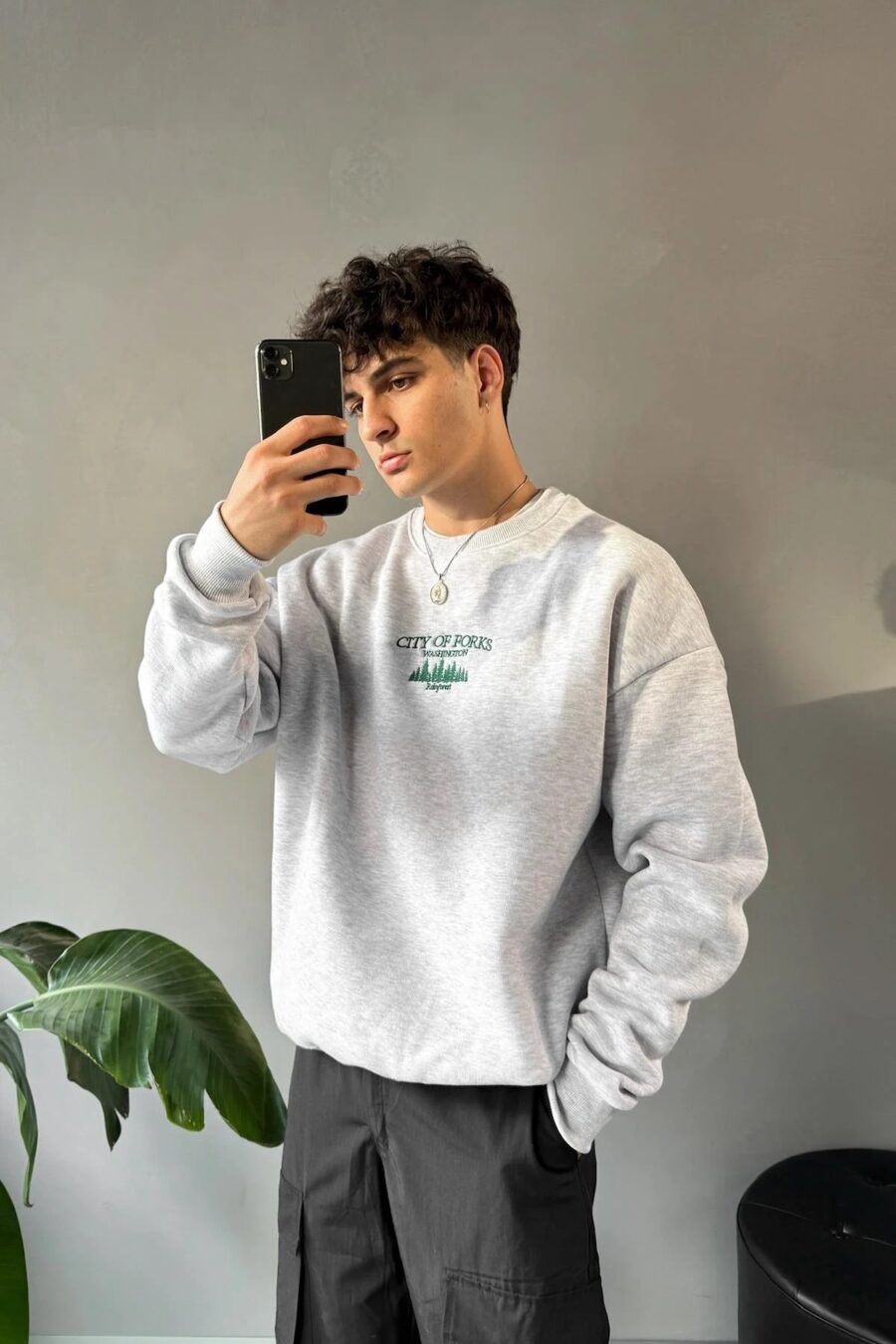 CITY OF FORKS GREY FLEECED SWEATSHIRT - Image 2