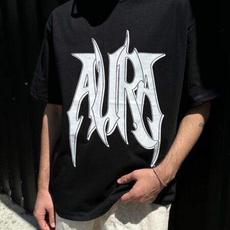 "Aura" Black Premium Oversize T-shirt.