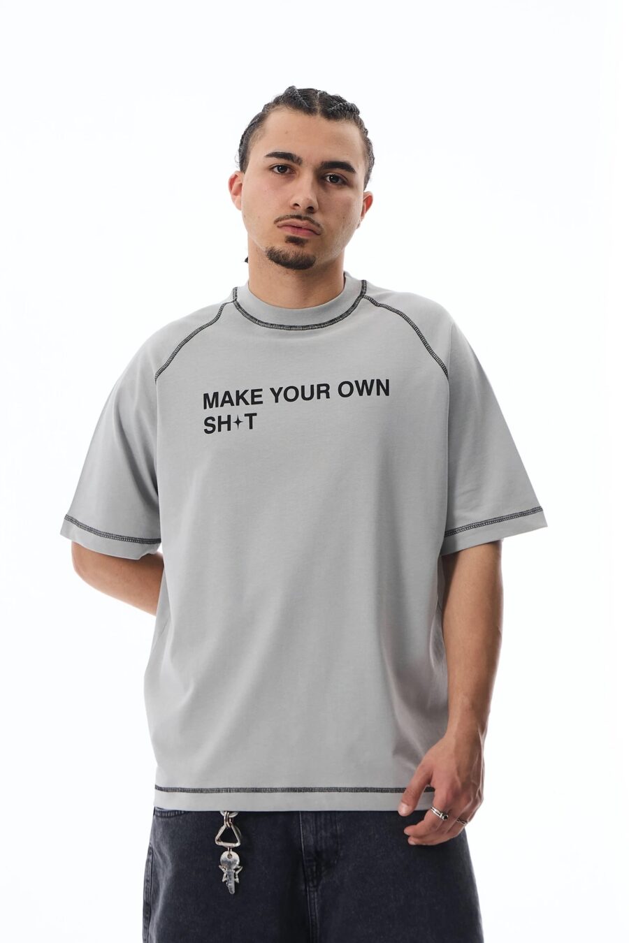 "Make Your Own Sh*t" Grey Premium Oversize T-shirt