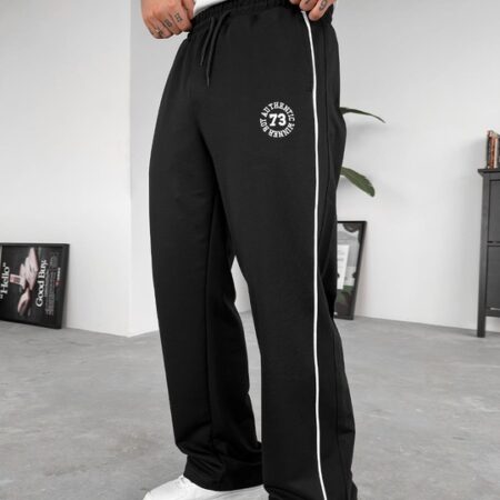 "73" Black Premium Oversize Trackpants