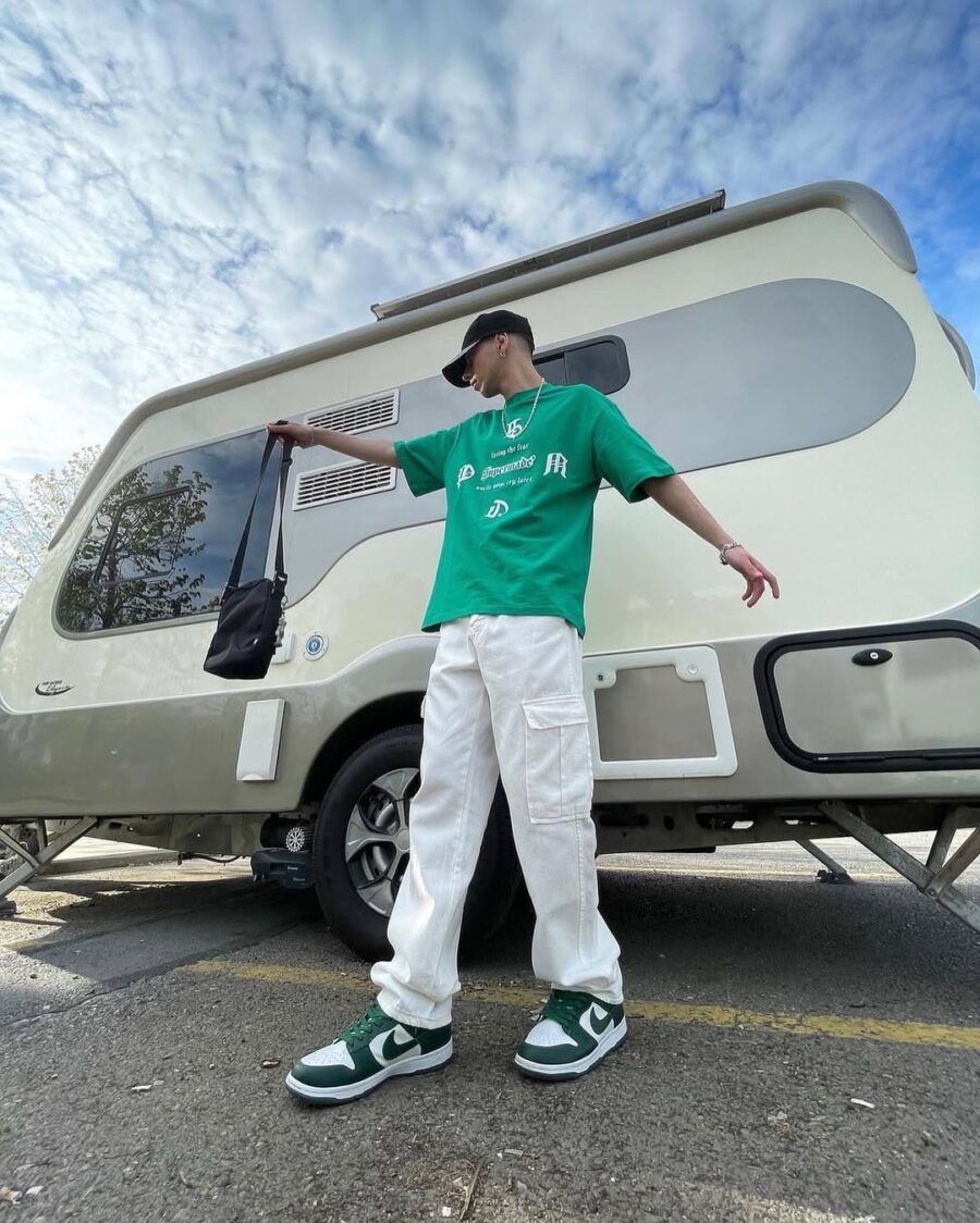 Baggy Fit White Denim Cargo Pants - Image 2