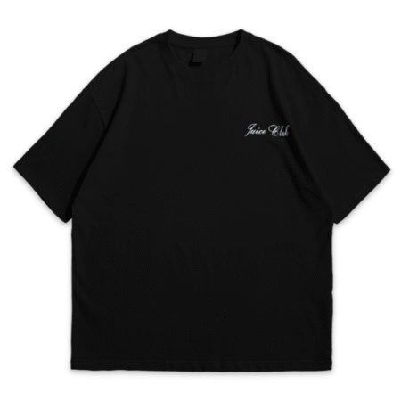 "Juice Club" Graphic Oversize Black T-Shirt