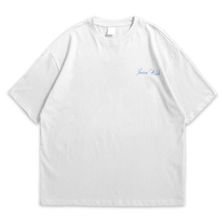 "Juice Club" Graphic Oversize White T-Shirt