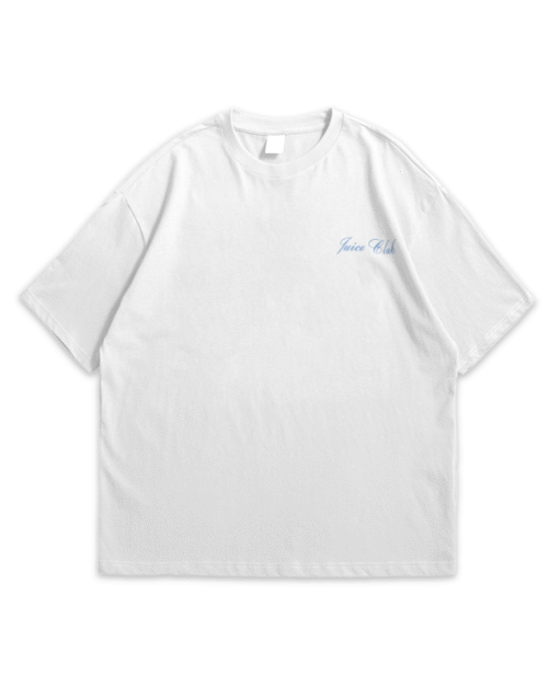 "Juice Club" Graphic Oversize White T-Shirt