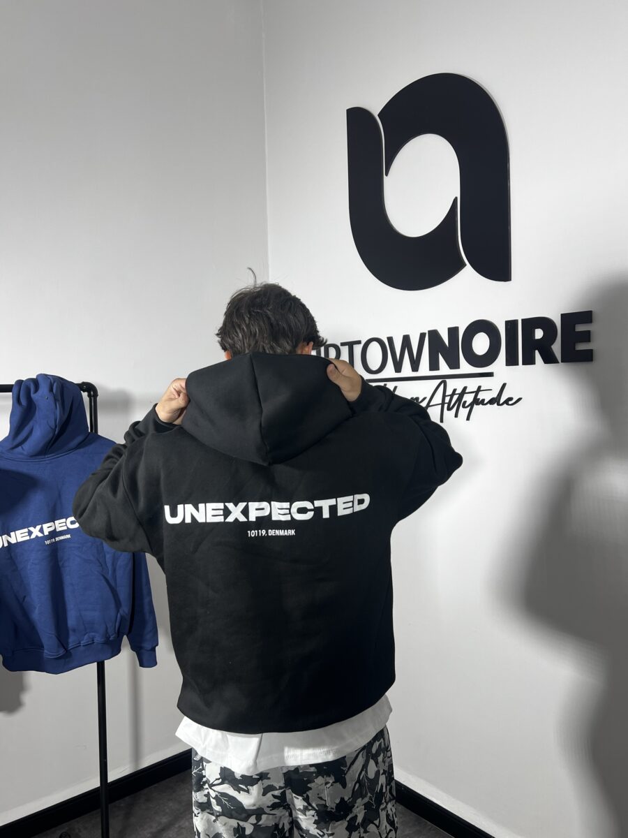 "Unexpected" Premium Black Oversize Hoodie - Image 4