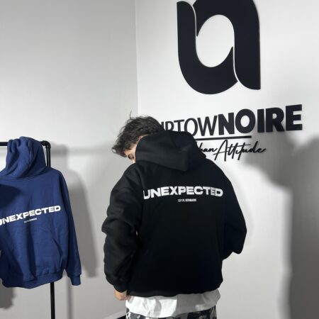 "Unexpected" Premium Black Oversize Hoodie