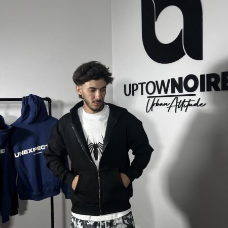 "UPTN" Black Basic Oversize Jacket