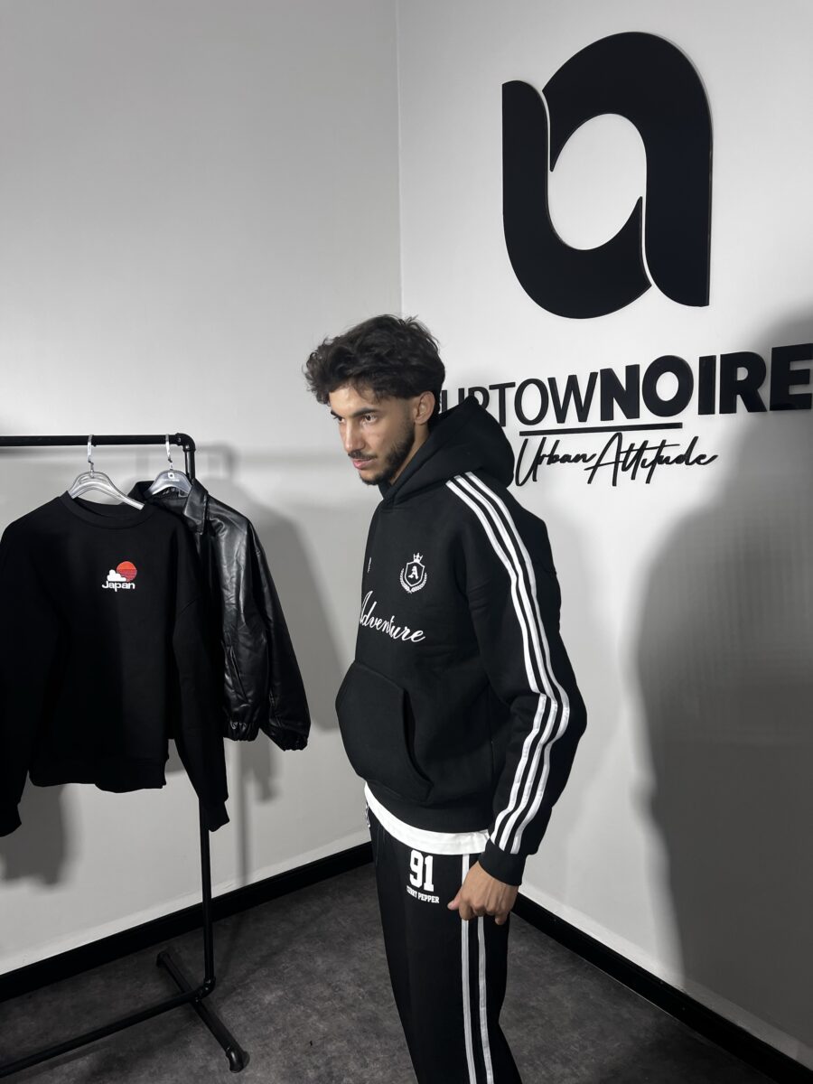 "Adventure" Premium Black Oversize Hoodie - Image 2