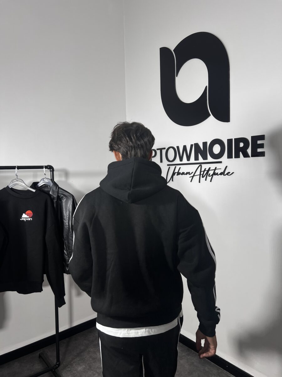 "Adventure" Premium Black Oversize Hoodie - Image 3