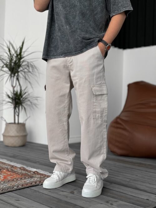 Cream Premium Baggy Cargo