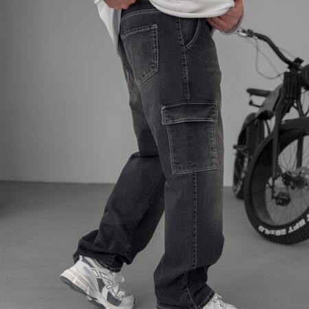 Anthracite Stitched Washed Cargo Pants