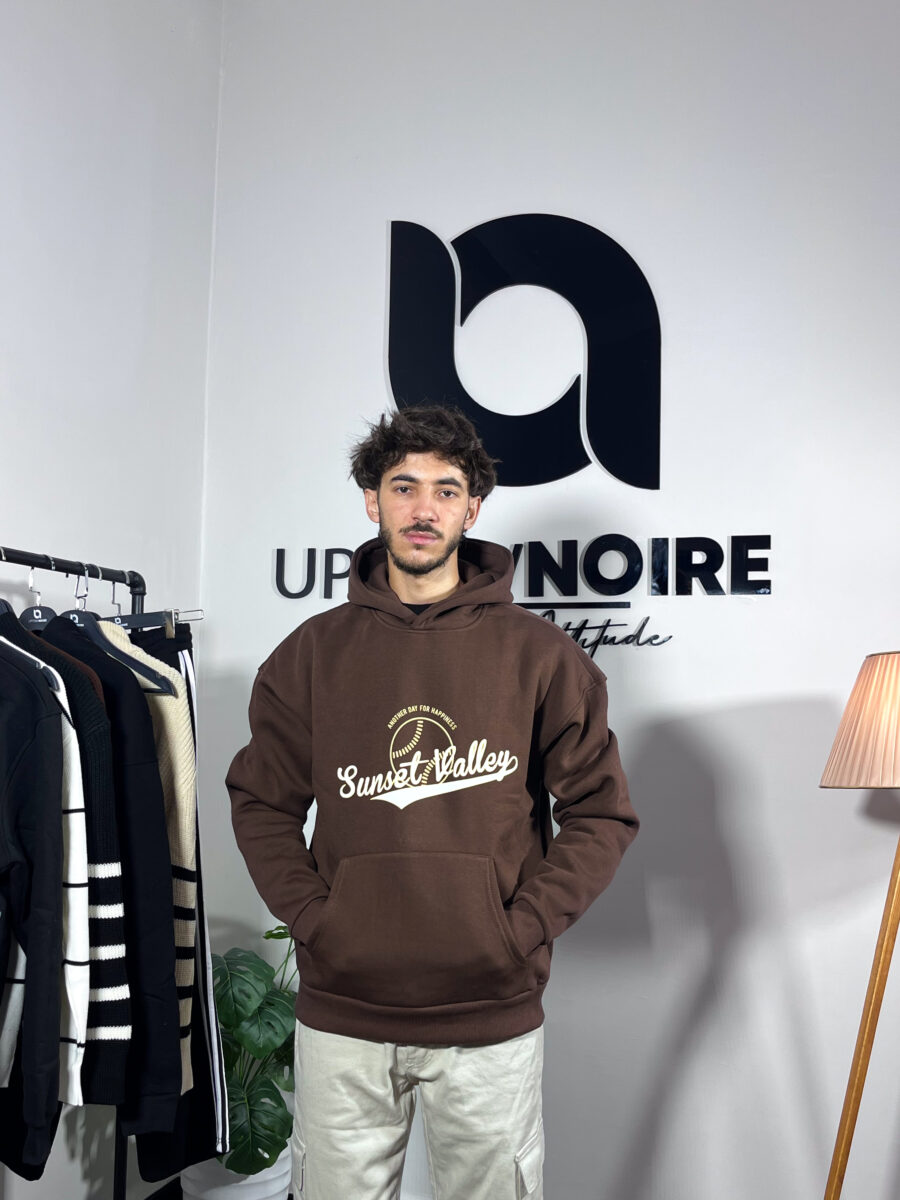 Sunset Valley Brown Oversize Hoodie