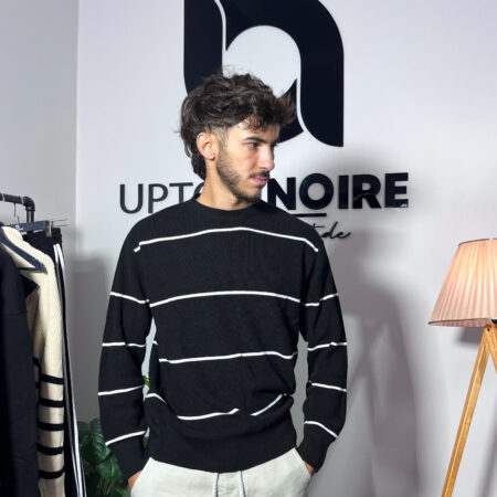 Stripped Black And White Oversize Sweatshirt